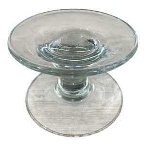 Pampered Chef Clear Glass Table Pedestal Display Cake Stand Candle Holder USA